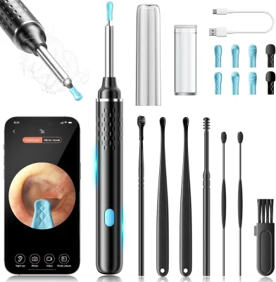 Innovative Rechargeable WiFi Ear Camera, Visual with LED Light, Professional for Home Use