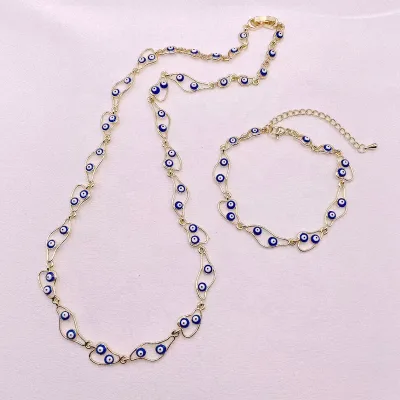 CH-LAN0966 Multi Color Lovely Devil Eye Charms Necklace Enamel Good Quality Jewelry Handmade Fashion Jewelry Necklace