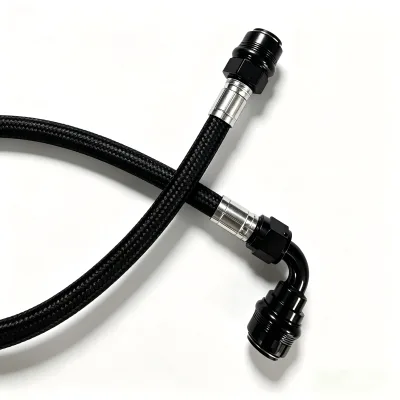 Custom Logo Anodized Performance PTFE Braided Hose with an Quick Release Crimp Fitting 45/90 Degree for Racing Fuel Oil Line