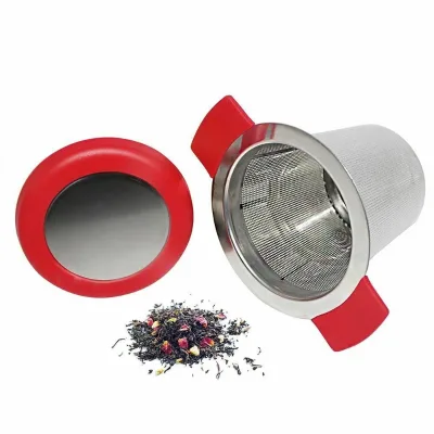 High Quality Stainless Steel Tea Strainer Basket Shape Tea Infuser Tea Maker with Silicone Handle