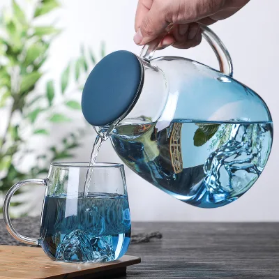 Hot Selling Products Household Creative Mountain Viewing Pot High Temperature Resistant Glass Cold Water Pot Set