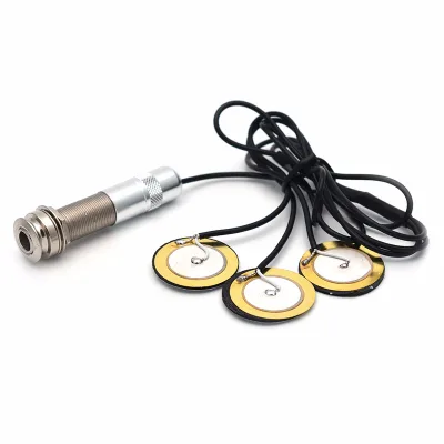 Guitar Pickup Piezo Contact Microphone Pickup 3 Transducer Pickup System for Acoustic 6.35mm Jack