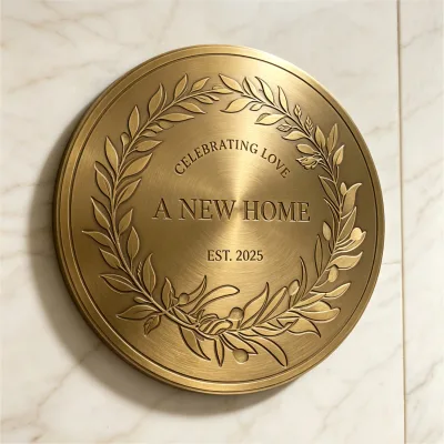 Custom Antique Bronze Embossed Metal Plaque 10mm/20mm Aluminum/Brass CNC Engraved IP65 Weatherproof Wall-mounted Outdoor