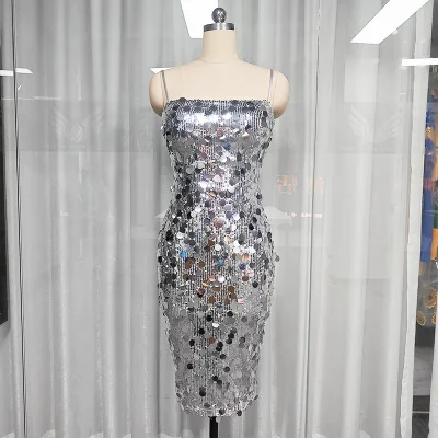 Custom-made Sexy Evening Dress for Women, Imperial Waistline Dress, Sequin Embroidery Decoration, Banquet Party