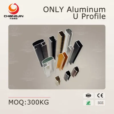 Structural Support Custom Slim Aluminum U Channel Anodized Silver Aluminum C Channel Profile for Shower Room Glass Door