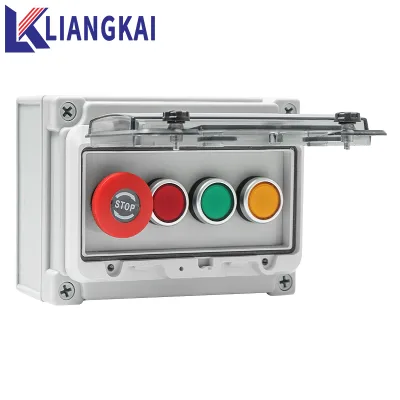 AC220V Outdoor Waterproof Push-button Control Switch Box StopStart Indicator Lights and Self-resetting SwitchJunction Box
