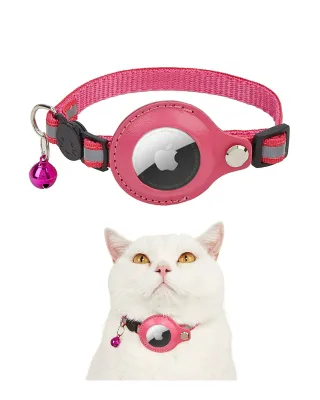 Hot Sale Wholesale Luxury Adjustable Nylon Cat Collar with Airtag Waterproof Small Dog Walking Pet Collar