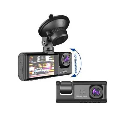 New C309 Dashcam HD Rearview Camera Three-lens Car Parking Recorder with Motion Detection Night Vision 120 Angle