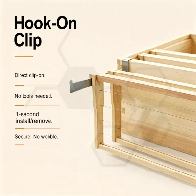 Beekeeping Tool 201 Stainless Steel Hive Frame Hanger Bee Frame Rest Holder 2.55mm Thick Plate With Anti-Fall Hook