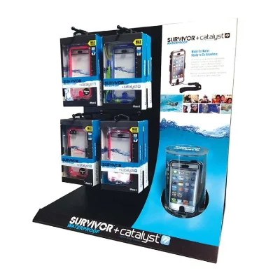 Customized Commercial Acrylic Countertop TWS Earbuds Phone Case Display Rack Mobile Phone Accessories Stand Retail Centroyal