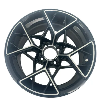 Latest Popular HOUCHENG 14 Inch Golf Cart Rims PCD 4x101.6mm Aluminum Alloy Wheel Machine Polish/Coated Black Hunting Tour Cart