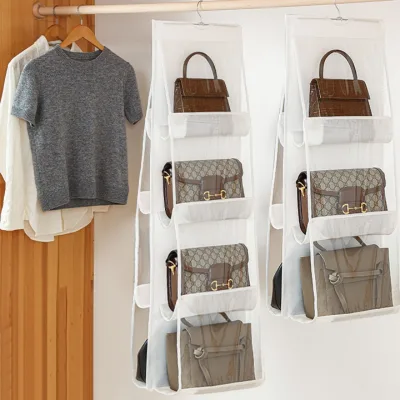 For Women's Handbags Multi-Layer Hanging Storage, Dustproof Foldable Hanger Bag for Closet Door Back Organization