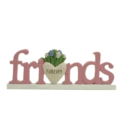 Eco-Friendly Resin Plaque with Green Plants Greenery Decorative Feature-Friendly Friend Plaque