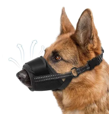 Dog Mouth Cover Anti Bite Anti Feeding Mouth Cover Adjustable Large Puppy Muzzle Pet Supplies Can Be Attached to the Leash
