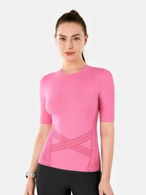 Women's Sports Active Top Sense Beauty Back Mesh Breathable Quick Drying Fitness & Running Yoga Wear