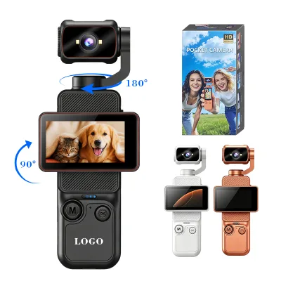 Professional Auto-rotation Lens Vlog Pocket Camera Compact Portable Travel Camera Support Phone Viewing Action Sports Camera