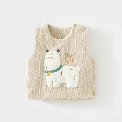 Baby Vest Belly Vest Autumn Winter Casual Animal Print Cotton Children's Newborn Breathable Waistcoat Warm Outerwear