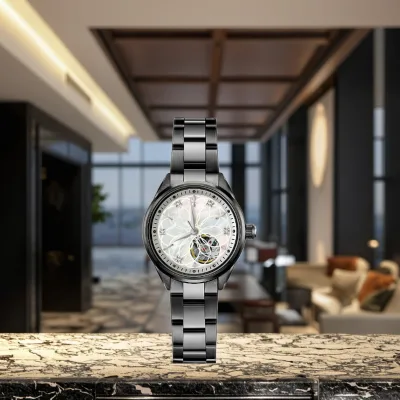 Luxury Ladies Wrist Watch Automatic Movement Diamond Custom Logo Stainless Steel Band Miyota 6T28 Analog Water Resistant