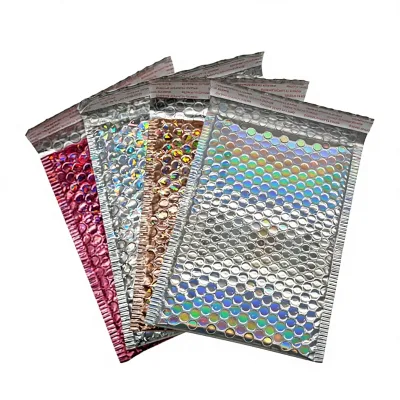Laser Poly Bubble Self-Adhesive Aluminized Film Express Envelope Shockproof Cushioning Packaging Bag Whole Box Packaging China