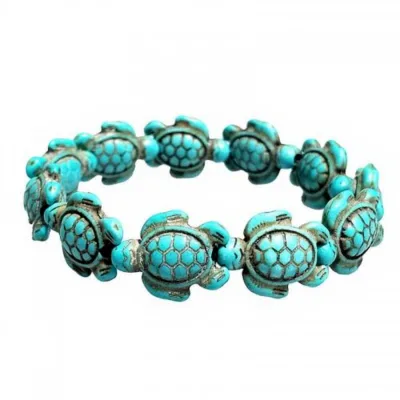 New Sea Turtle Beads Bracelets for Women Men Turquoise Bracelets Synthetic Beach Jewelry Unisex