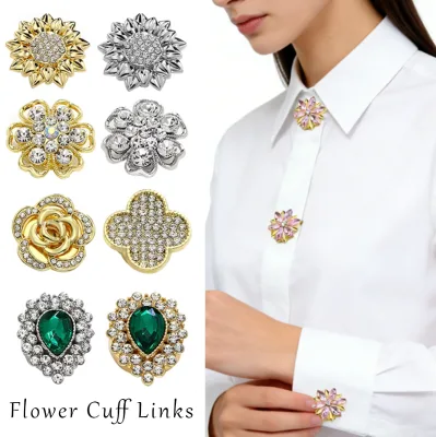 New High-end French Light Luxury Zircon Cufflinks Suitable for Both Men and Women in Business Formal Attire,as Button Decoration