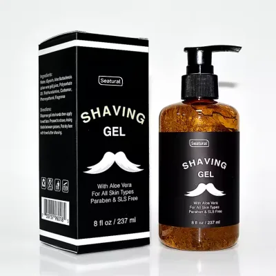 Smooth Gentle Clear Shaving Gel with Aloe Vera for Men Cools to Soothe Skin and Hydrates Facial Hair