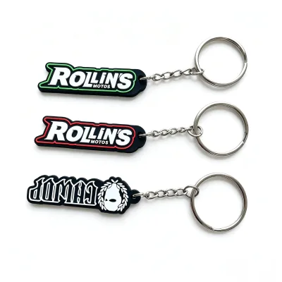 Custom Embossed Soft PVC Keychain, Brand Logo Motorcycle Rubber Key Ring Bag Charm for Car Key Promotional Gift