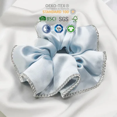 100% Silk Scrunchies with Crystal Girl Silk Scrunchies Hair Scrunchies Silk Scarf Braid Customised