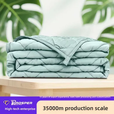 Direct-supply Cooling Bamboo Fiber Weighted Sleep Blanket Glass Bead Filling Spring Autumn Use Solid Color Minimalist Modern