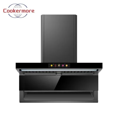 High Suction Power Vented Island T-Shaped Wall-Mounted Cooktop with Stainless Steel Body Timer Function Range Hood