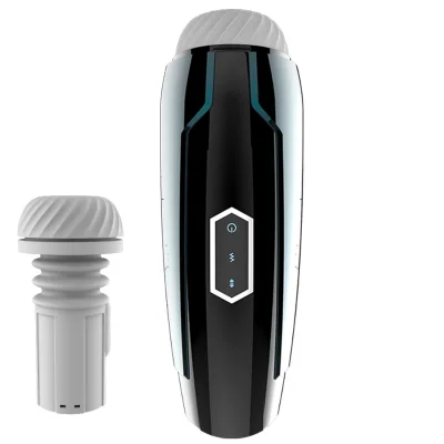 Men's Fully Automatic Telescopic Suction Masturbator Cup 5-Frequency Vibration LED Light Starry Sky Design TPE+ABS+Silicone