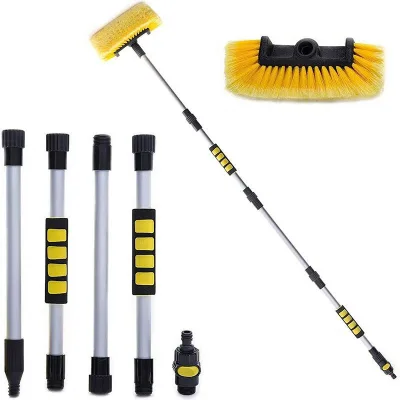 Automatic Telescopic Long Rod Water Spray Brush Car Windshield Window Glass Cleaner ABS Material Washing Tool