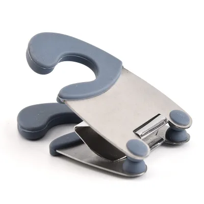 Small Kitchen Tools Pot Clip/Stainless Steel Pot Holder for Spoon Rest Silicone and Stainless Steel Anti-Scald Grip Easy Pot
