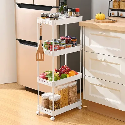 Customized Slim Kitchen Organization Storage Cart Gap 3 Tier Rolling Storage Trolley for Bedroom Bathroom