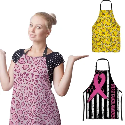 Hot Selling Custom Pattern Unisex Adjustable Cooking Chef Aprons Restaurant Kitchen Cooks Waiters Apron Restaurant  BBQ Bar