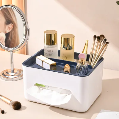 Toilet Paper Box, Living Room Desktop Plastic Storage Box, Multi-functional Large-capacity Bathroom Tissue Box