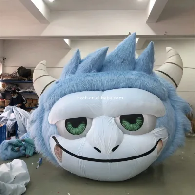 Blue Customized Plush Inflatable Monster Cartoon Animal for Advertising Decoration