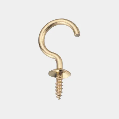 Made in Taiwan Factory Supply Wide Washer Brass Screw Cup Hook