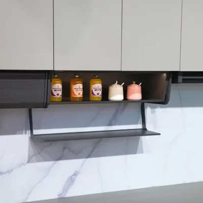 Goldmine Kitchen Cabinet Storage Double Layer Multi-Functional Fold-Down Pull-Down Shelf Aluminum Frame Rust Proof Waterproof