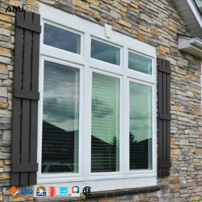 AMJ OEM Custom Soundproof Energy Efficient Thermal Break Double Glazed Aluminum Casement Window for North America Home Project