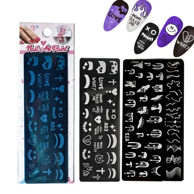 Art Line Star Image Nail Stamping Plate 4*12 Butterfly Flower French Tip Nail Stamping Plates