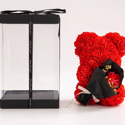 New Arrival Foam/PE Rose Bear With Flowers Boquets for Valentines Day Gifts
