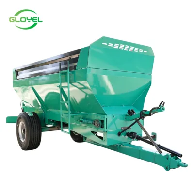 PTO Driven Chicken Cow Dung Solid Powder Manure Spreader with Even Spreading and High Efficiency