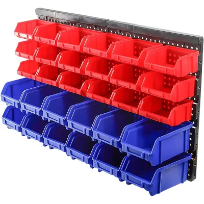 Plastic Wall Mounted Storage Bins Parts Rac KGarage Shop Tool Storage for Nuts Bolts Screws Organizer