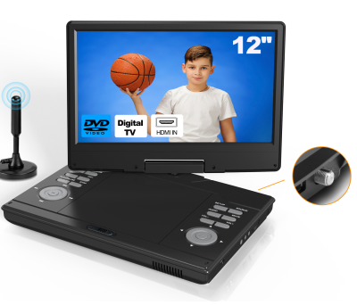 12inch Hd Input Dvd Player Mini Portable Tv Enjoy a Portable Dvd Player With Digital Tv Tuner Home Dvd Vcd Players