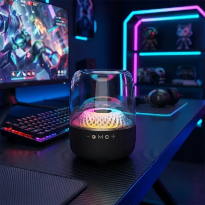 Colored Glaze  Speaker with RGB Ambient Lighting, Long-Lasting Battery, Ideal for Parties, Bars & E-Sports Rooms