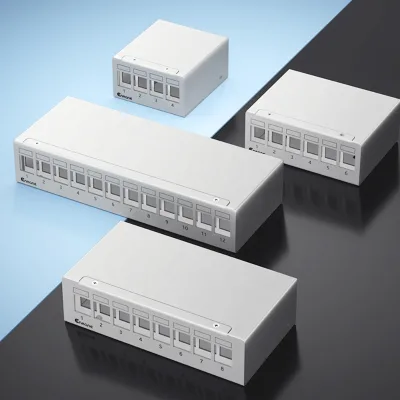 Enmane 4 6 8 12 Port Dust protection Blank Surface Mounting Rj45 Keystone Distribution Patch Panel