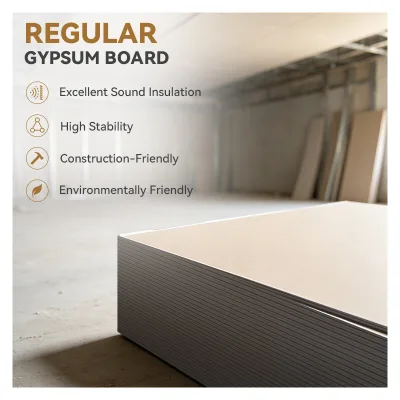 Gypsum Board Fire-Resistant Waterproof Plastic Surface with 1 Year Warranty for Indoor Ceiling and Hotel Partition