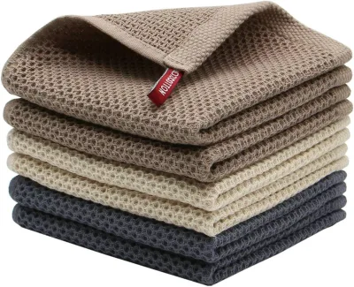 Sublimation Microfiber Cotton Soft Kitchen Waffle Tea Towel Wholesale Custom Design Embroidery logo Kitchen Tea Towels