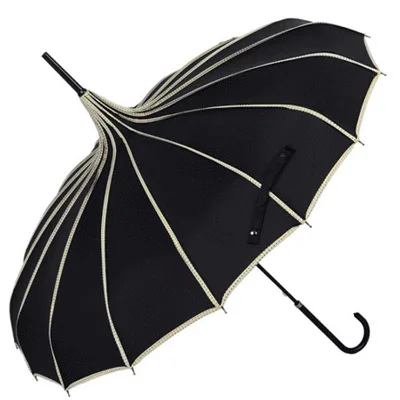 Supplier Pagoda Umbrella Custom Advertising Wedding Parasol Straight Umbrella Auto Open Sun and Rain